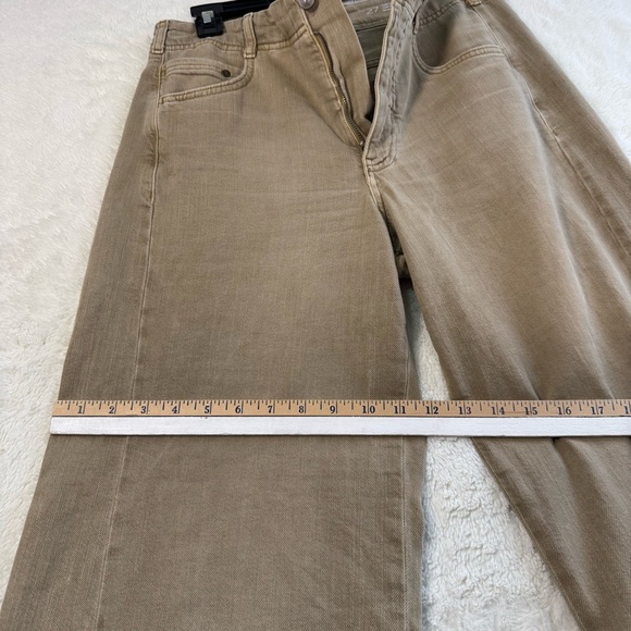 Anthropologie Pilcro The Adi Mid Rise Frayed Relaxed Flare Jeans Women's 27 Tan - Picture 11 of 11